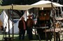 Terry and Sherri with their Chuck Wagon, Sulphur Draw Chuck Wagon,  at the Red Steagall Cowboy Gathering in the Stockyards at Fort Worth, TX